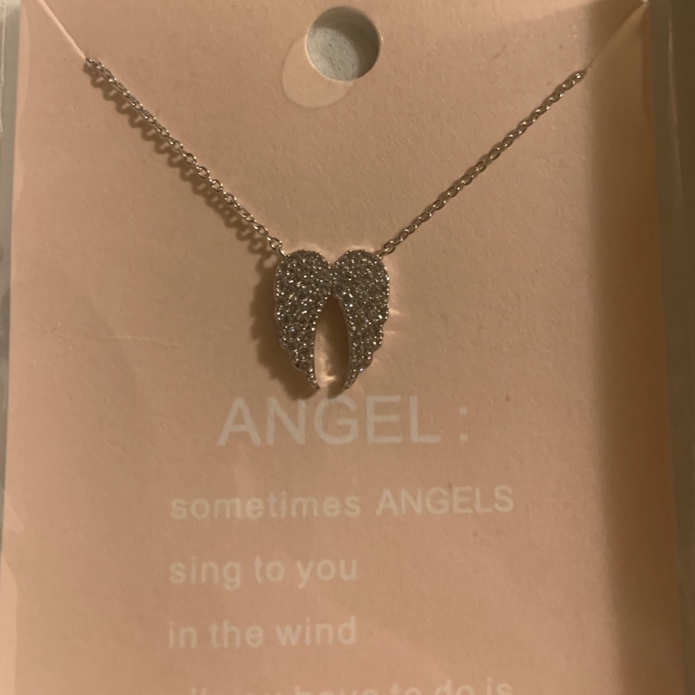 Angel Wings Necklace Silver NIB